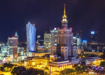 high-rise buildings during night time