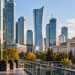 Warsaw financial district with bank offices and Polish government buildings